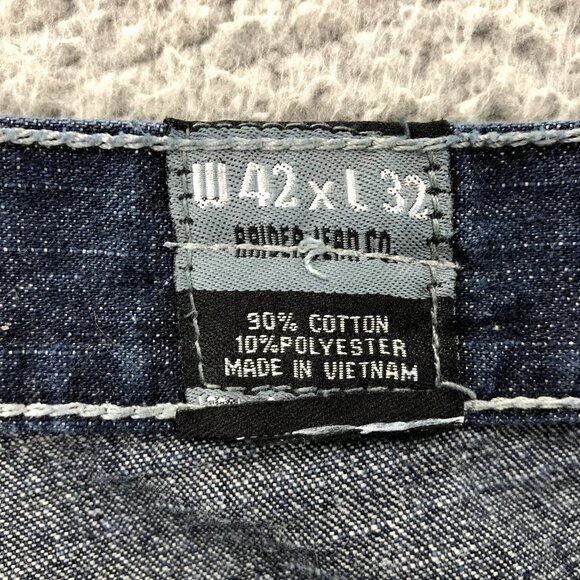 RAIDER Jean Co Vintage Mens 42x32 Straight Wide Leg Flap Pocket Dark Wash Denim - Picture 13 of 16